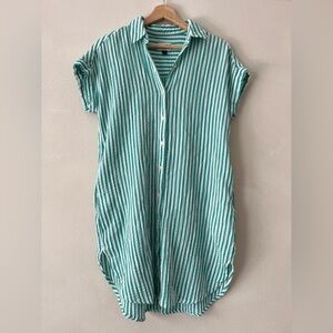Universal Thread Striped 100% Cotton Gauze Short Sleeve Button Up ShirtDress